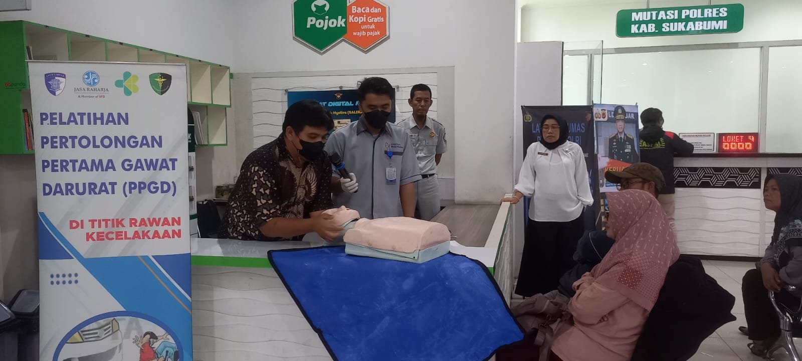 Jasa Raharja Cabang Sukabumi Gelar Pelatihan PPGD di Samsat Cibadak