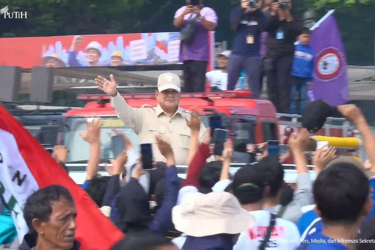 May Day 2026 di Monas, Presiden Prabowo Disambut Ribuan Buruh