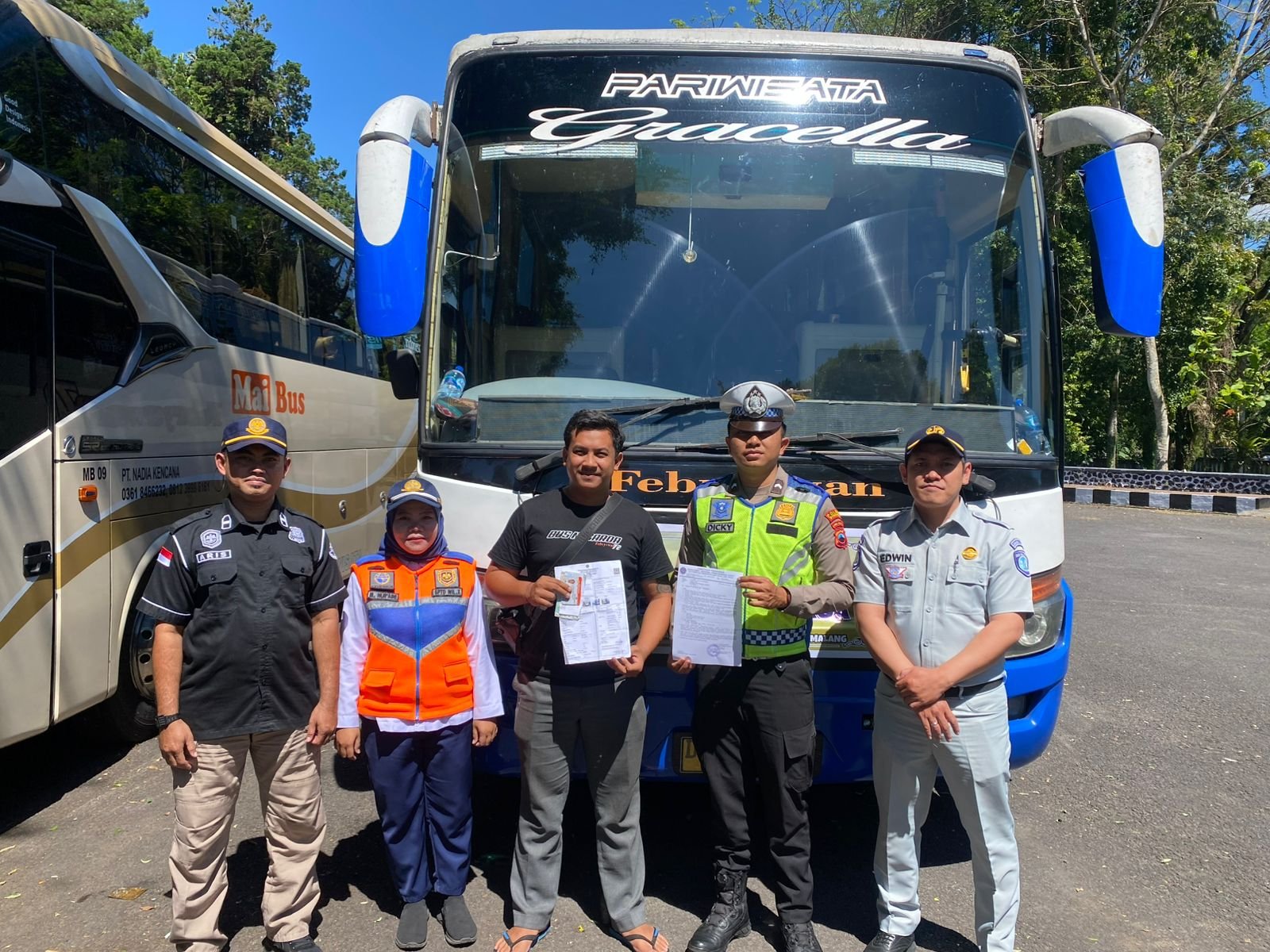 Jasa Raharja Wonosobo Bersama Tim Gabungan Laksanakan Ramp Check Angkutan Umum di Terminal Mendolo Wonosobo